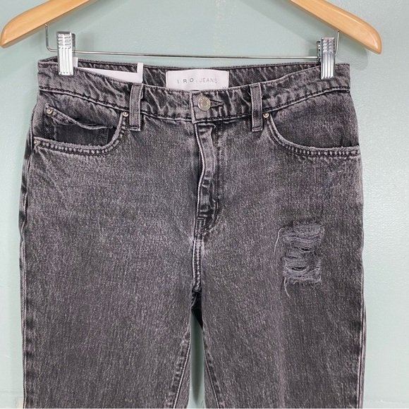 Iro Jeans Black Faded Distressed Sz 27 - Picture 3 of 7